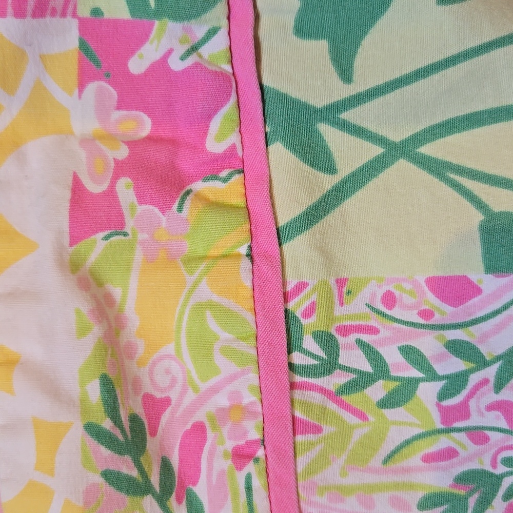 Lilly Pulitzer Vintage Pink and Green Patchwork Shorts - Picture 2 of 7